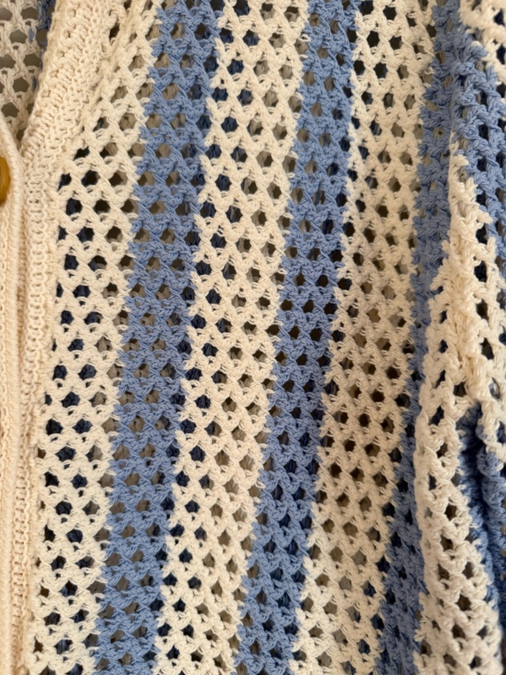 & Other Stories Cream and Light Blue Crochet Cardigan - Picture 4 of 5